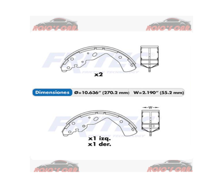 BALATA FRENO TAMBOR FRITEC PARA NISSAN NP300 2016-2018, FRONTIER 2016-2018, ESTADO ACTIVO, SEGMENTO PICKUP, TOP, ONE WAY, SUSTITUYE OW1X36ZV